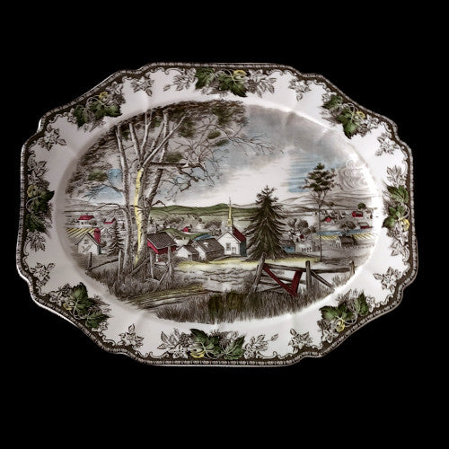20" JOHNSON BROTHERS Friendly Village Oval Serving Platter
