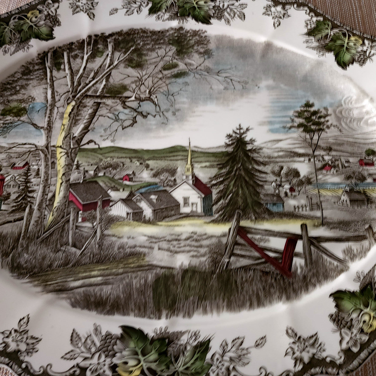 20" JOHNSON BROTHERS Friendly Village Oval Serving Platter