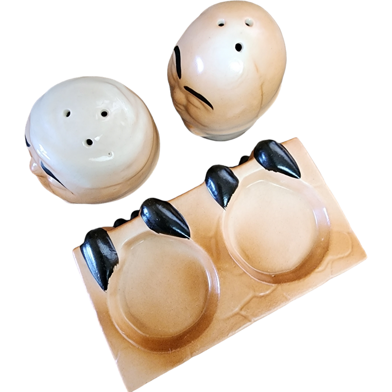 J B Betsons China Hand Painted Humpty Dumpty Salt & Pepper Shakers Japan