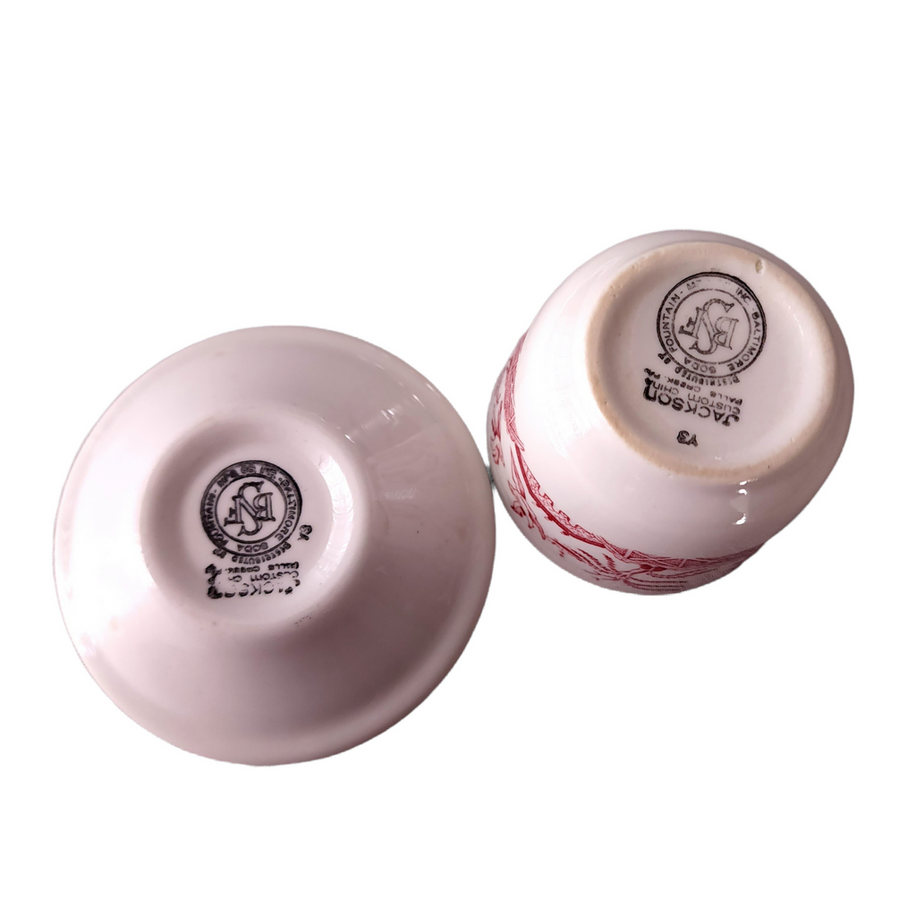 Jackson China’s  Soda Fountain Specials Custard Cup and Liner in Pink