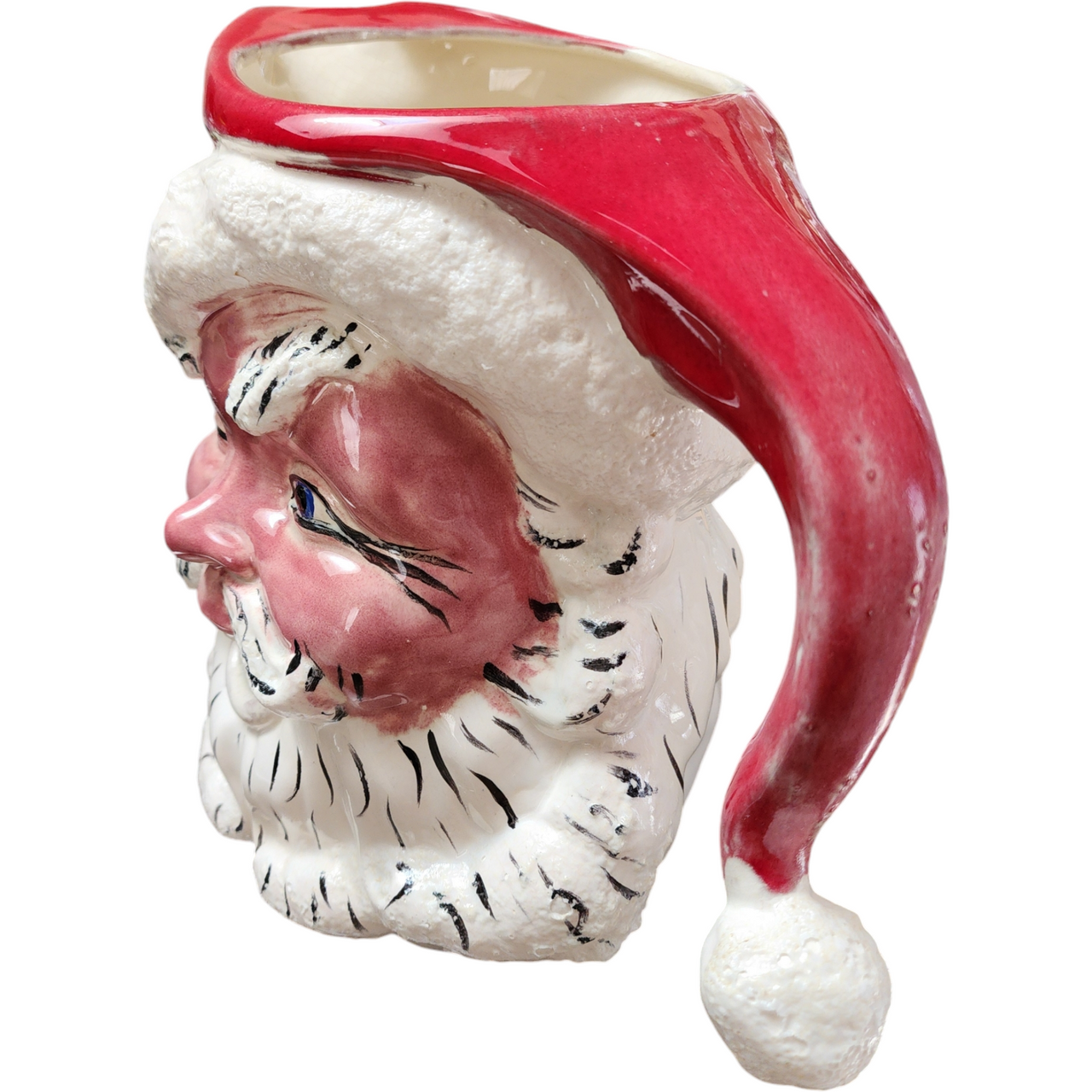 Jamar Mallory Ceramic Studio Festive Santa Ceramic Pitcher and Mug Set Collector's Edition
