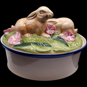 Jay Willfred Andrea by Sadek Ceramic Bunny Rabbit Tureen Casserole Dish
