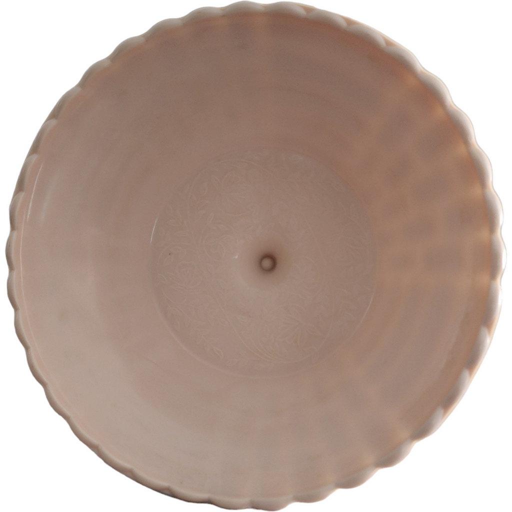 Jeanette Pink Milk Glass Footed Louisa Pedestal Bowl