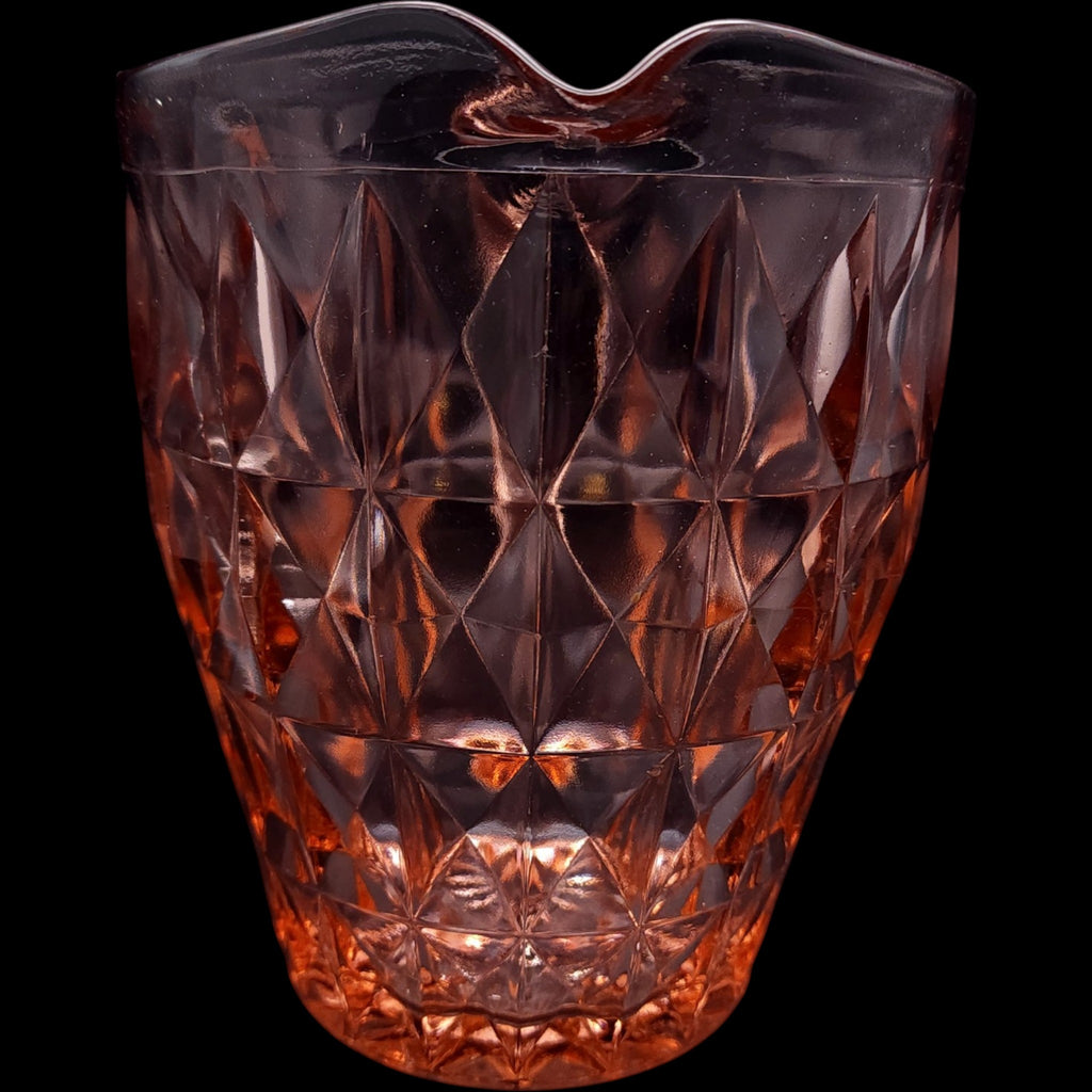 Jeannette Glass Pink Windsor Diamond Pattern Pitcher 52 oz