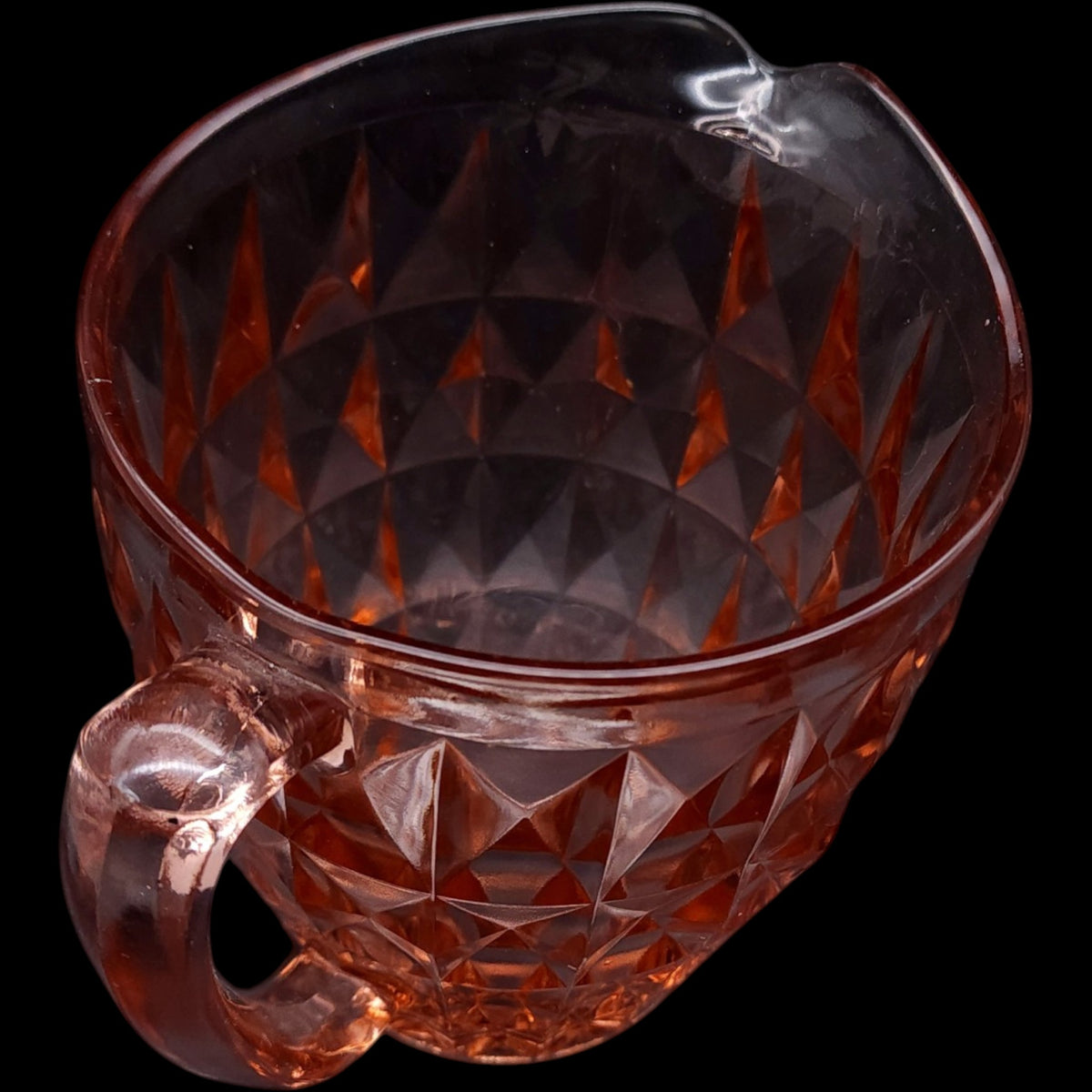 Jeannette Glass Pink Windsor Diamond Pattern Pitcher 52 oz