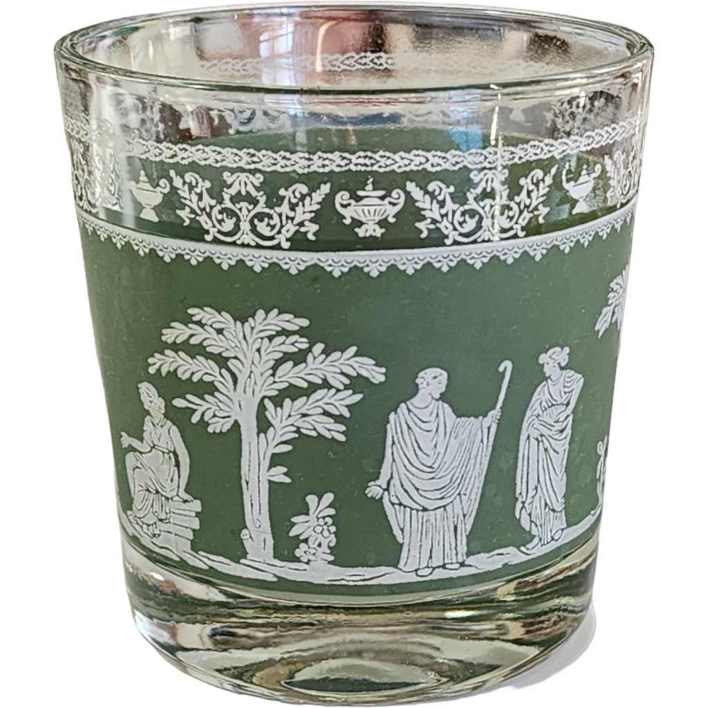 Jeannette Hellenic Green Old Fashioned Glass