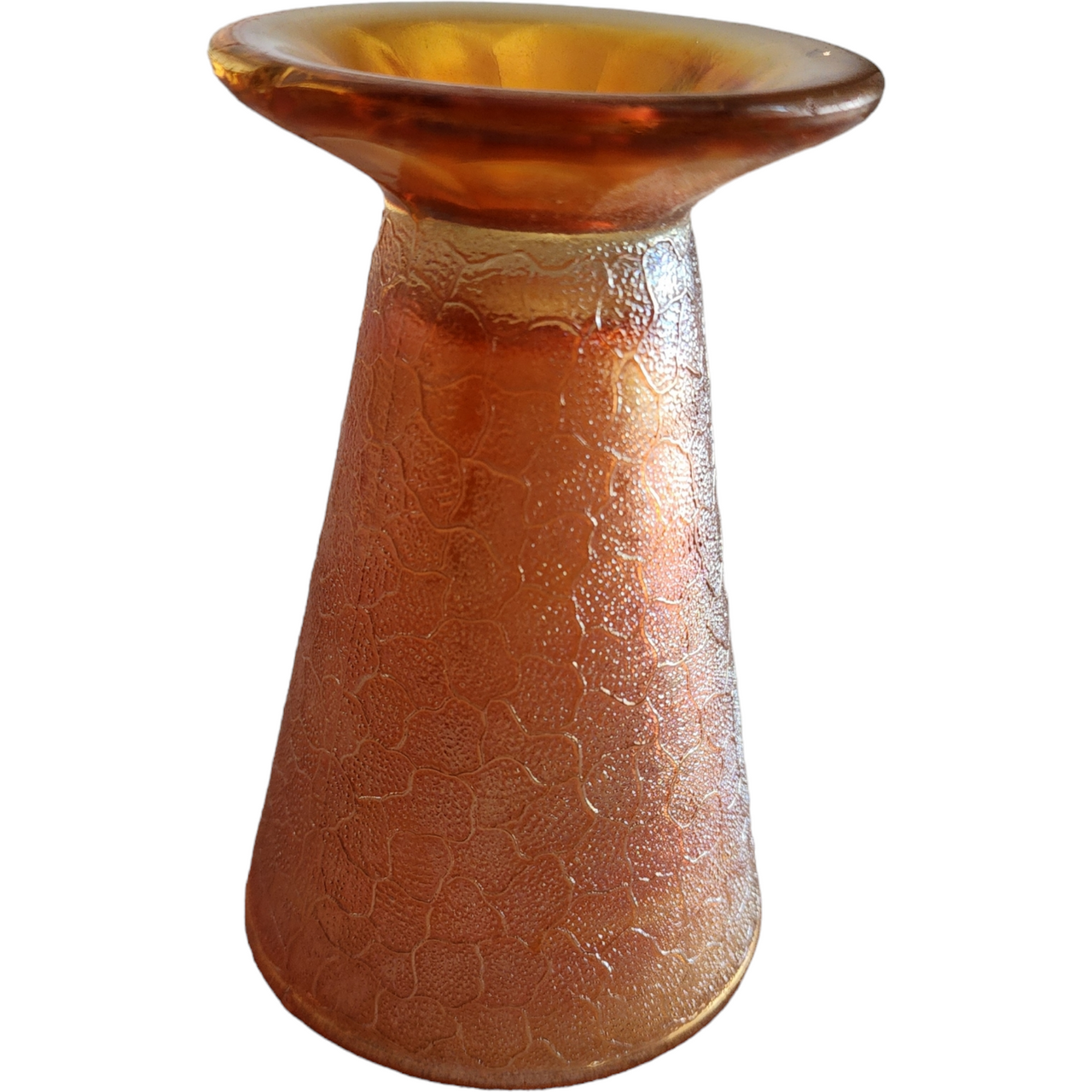 Jeannette Marigold Carnival Crackle 6 Oz Footed Tumbler