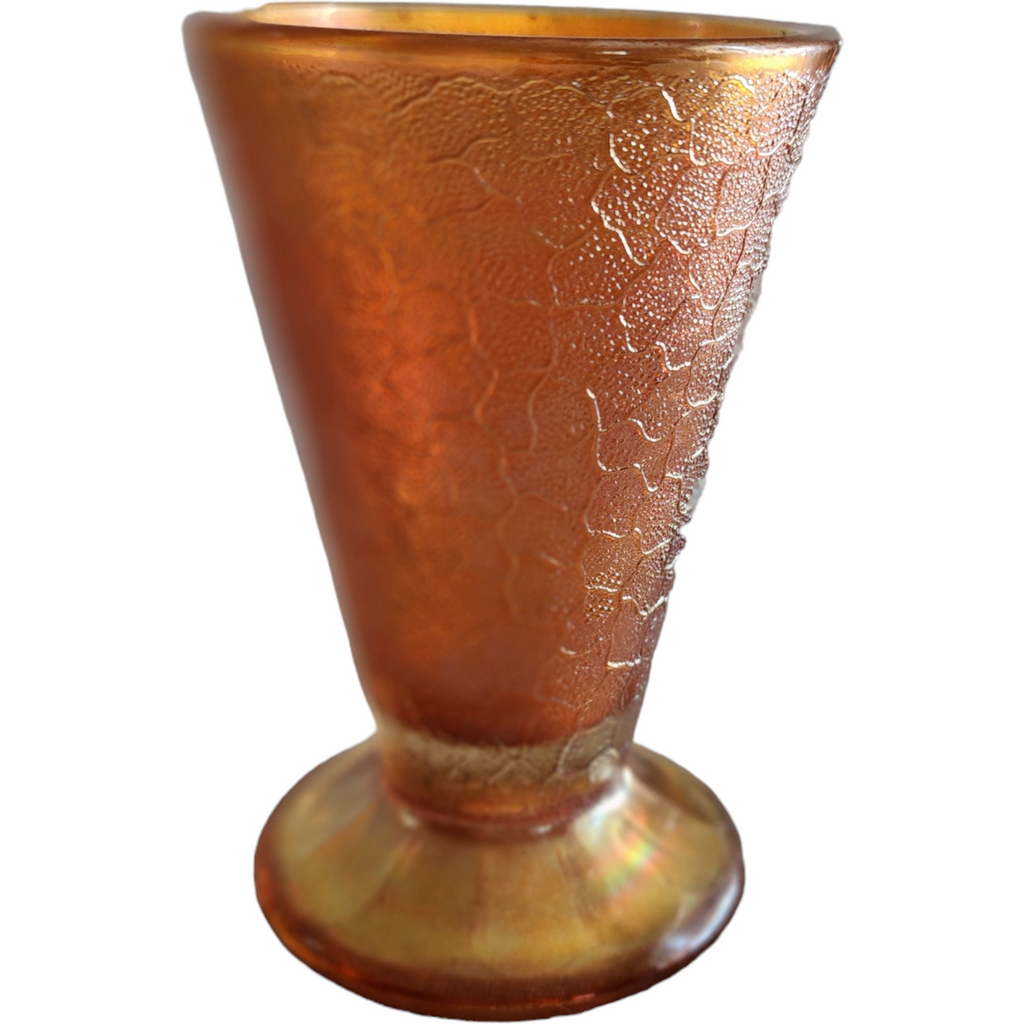 Jeannette Marigold Carnival Crackle 6 Oz Footed Tumbler