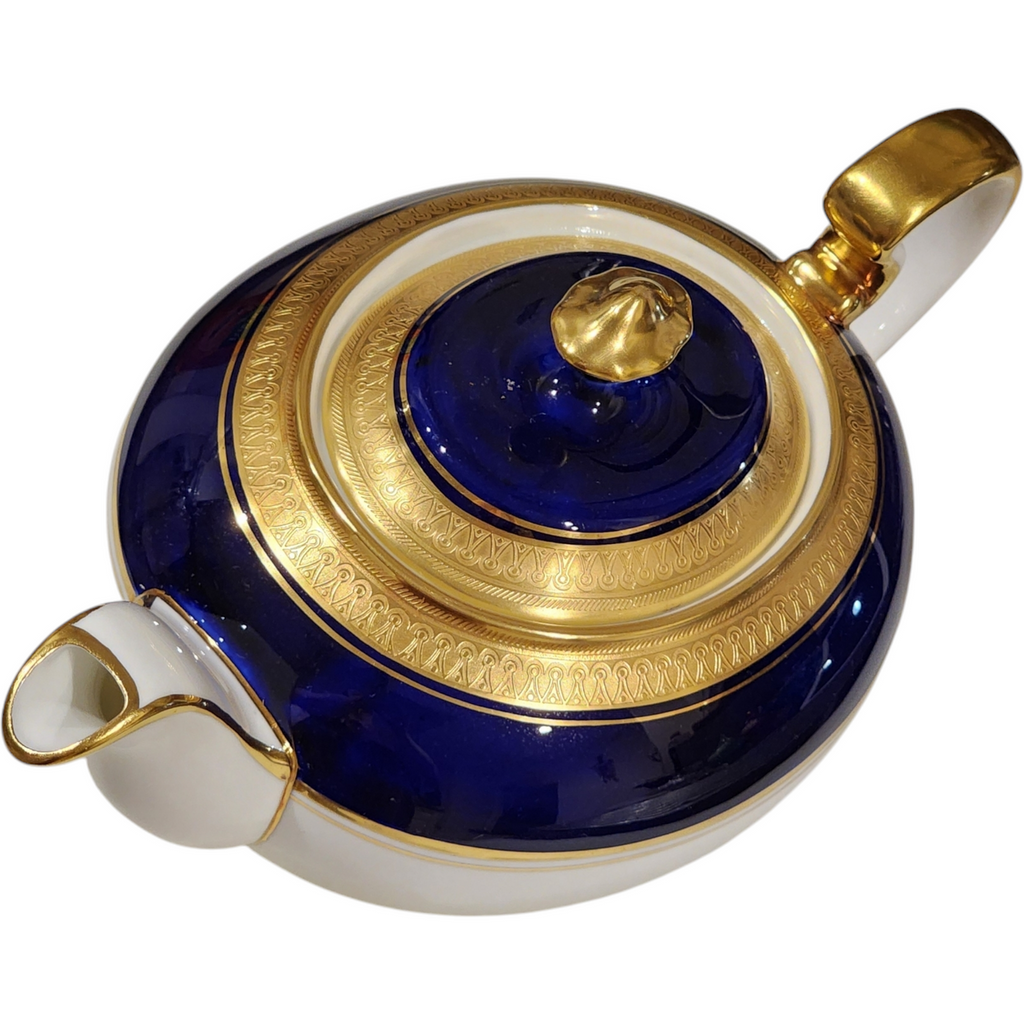 Aynsley Cobalt Blue & Gold Gilt Fine Bone China Teapot Vintage England Tea Set Collectible