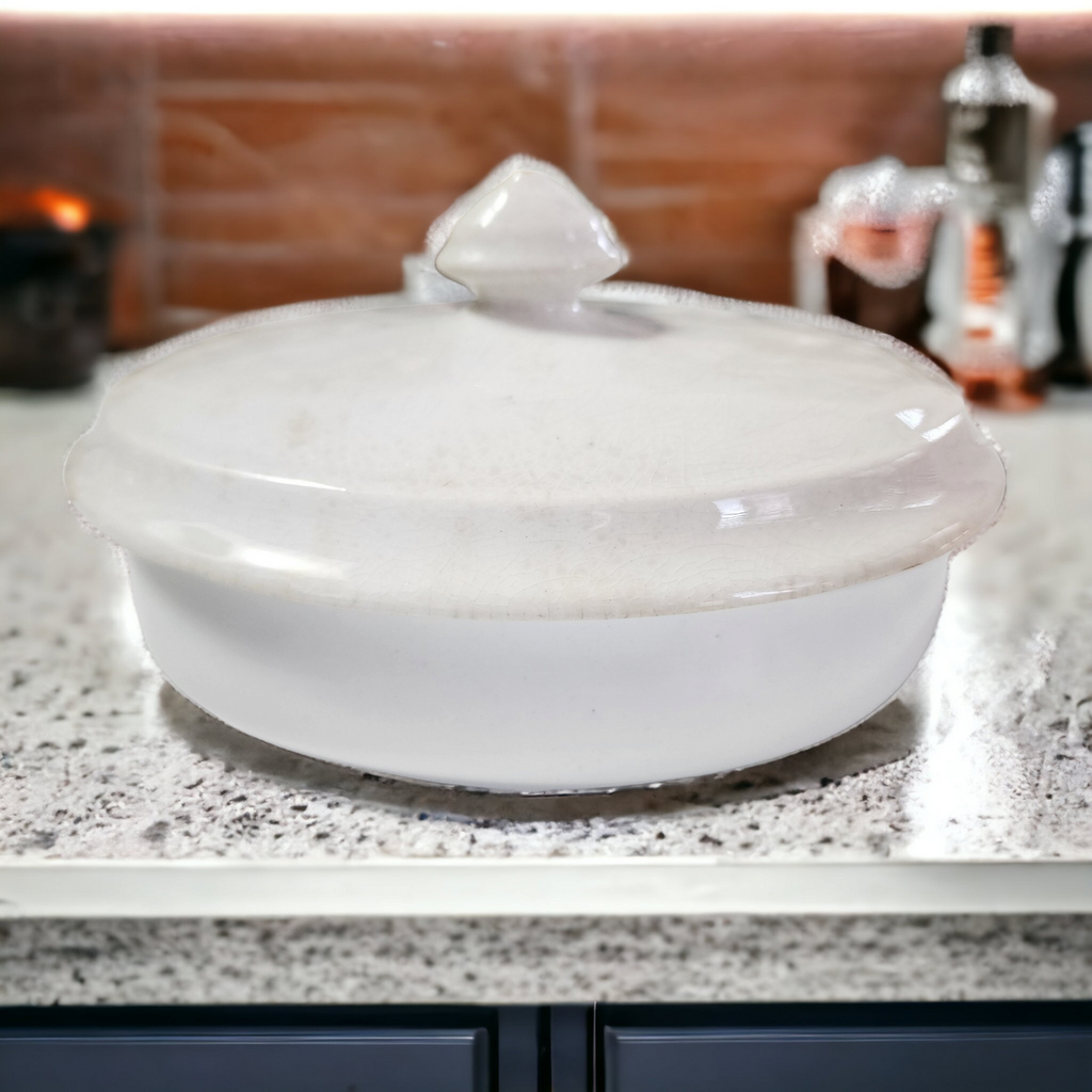 John Marshall & Co Antique Covered White Royal Ironstone Soap Dish England