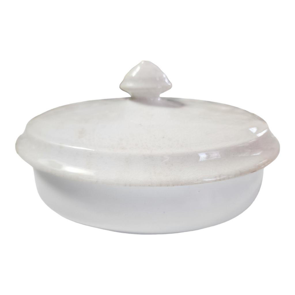 John Marshall & Co Antique Covered White Royal Ironstone Soap Dish England