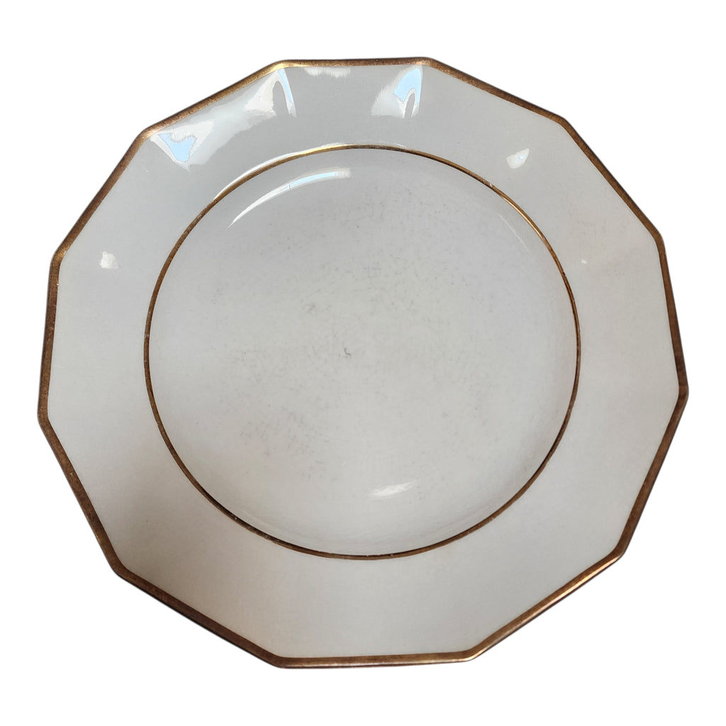 Johnson Bros England Gold Trimmed Octagonal Dinner Plates Set of 6