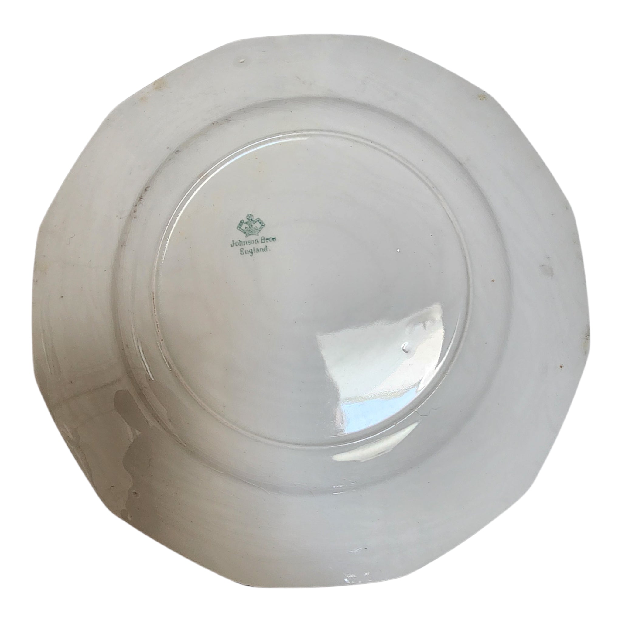 Johnson Bros England Gold Trimmed Octagonal Dinner Plates Set of 6