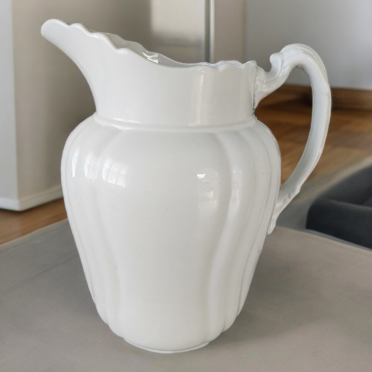 Johnson Bros England Ironstone  All White Pitcher