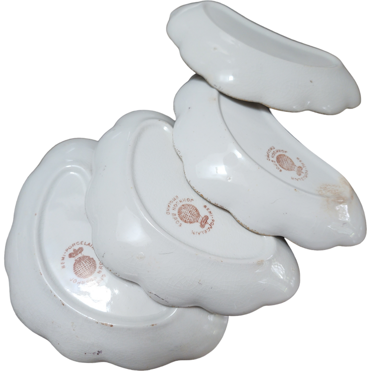 Johnson Bros Floral Transferware Tonquin Bone Dish Set of 4