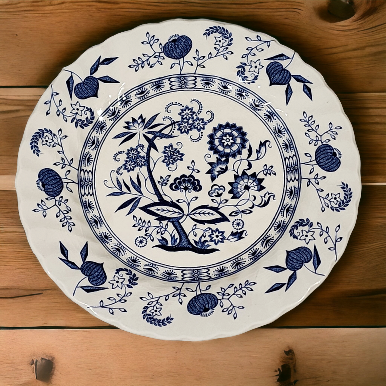 Johnson Brothers Blue Nordic Blue Onion & Floral Design Rim Bread & Butter Plate