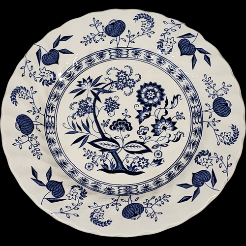 Johnson Brothers Blue Nordic Blue Onion & Floral Design Rim Dinner Plate