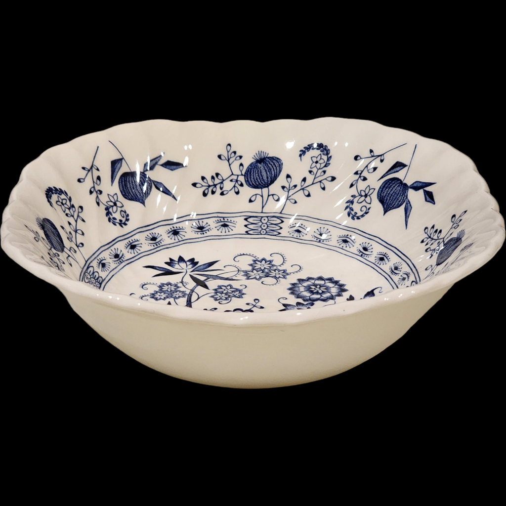 Johnson Brothers Blue Nordic Blue Onion & Floral Design Rim Square Cereal Bowl