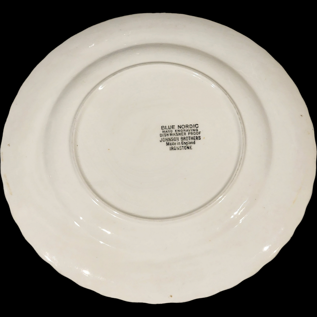 Johnson Brothers Blue Nordic Blue Onion & Floral Design Rim Dinner Plate