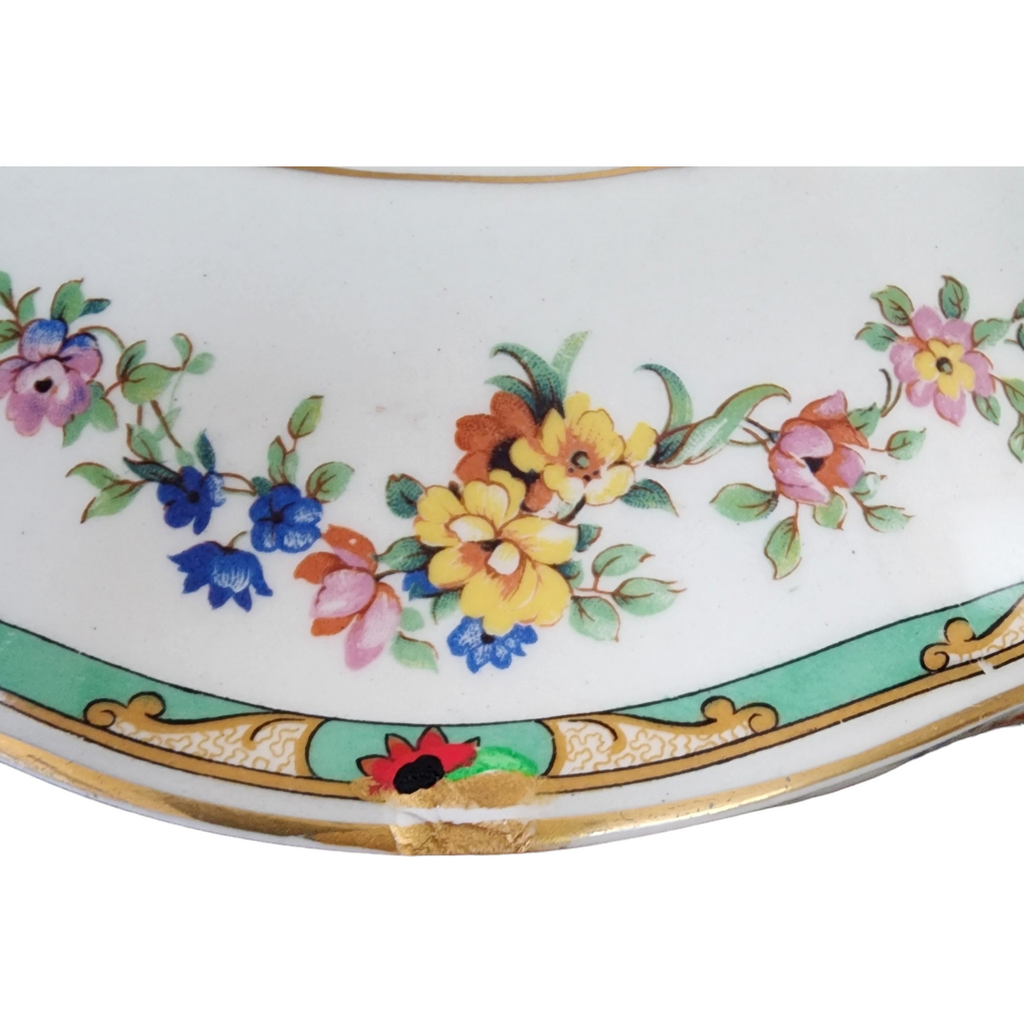 Johnson Brothers Enfield Pareek Multicolor Flowers Green Edge Round Covered Vegetable Bowl
