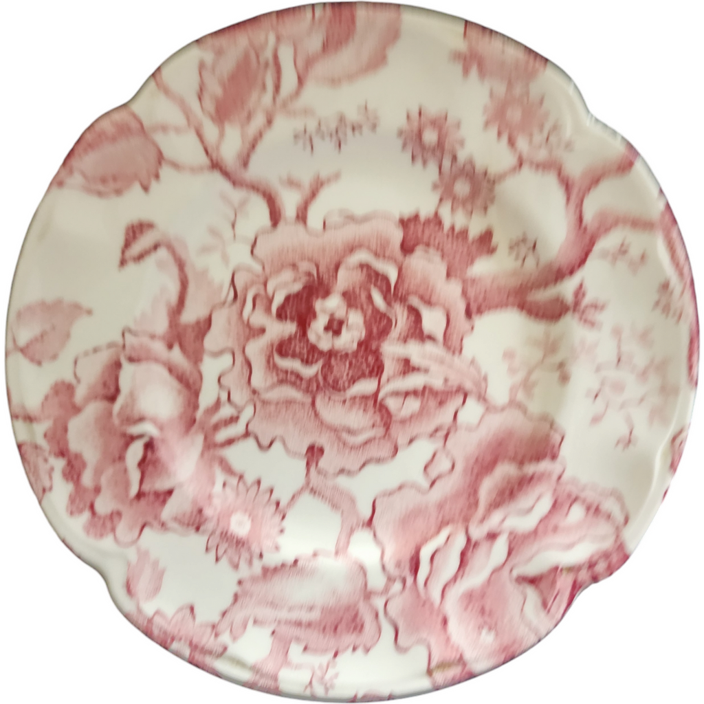 Johnson Brothers English Chippendale Red Transferware Bread & Butter Plate Vintage Ironstone England