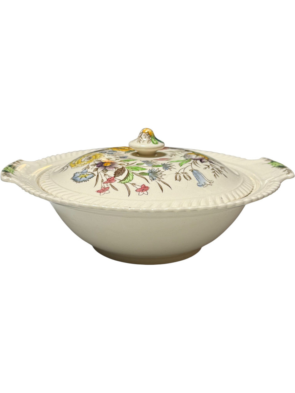 Johnson Brothers Garden Bouquet Covered Vegetable Dish with Lid Vintage Ironstone Floral Tureen England