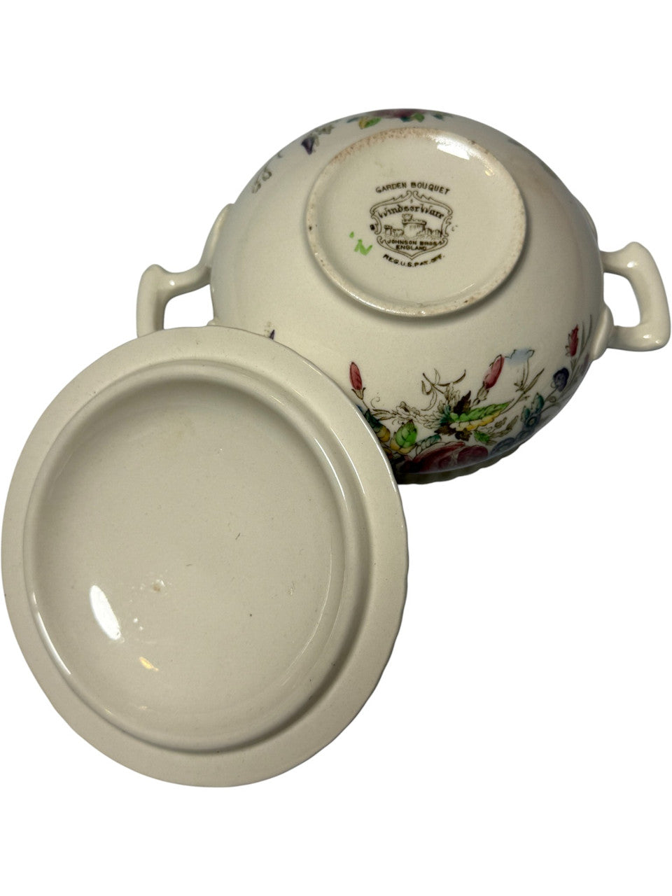 Johnson Brothers Garden Bouquet Sugar Bowl & Lid Ironstone Floral England