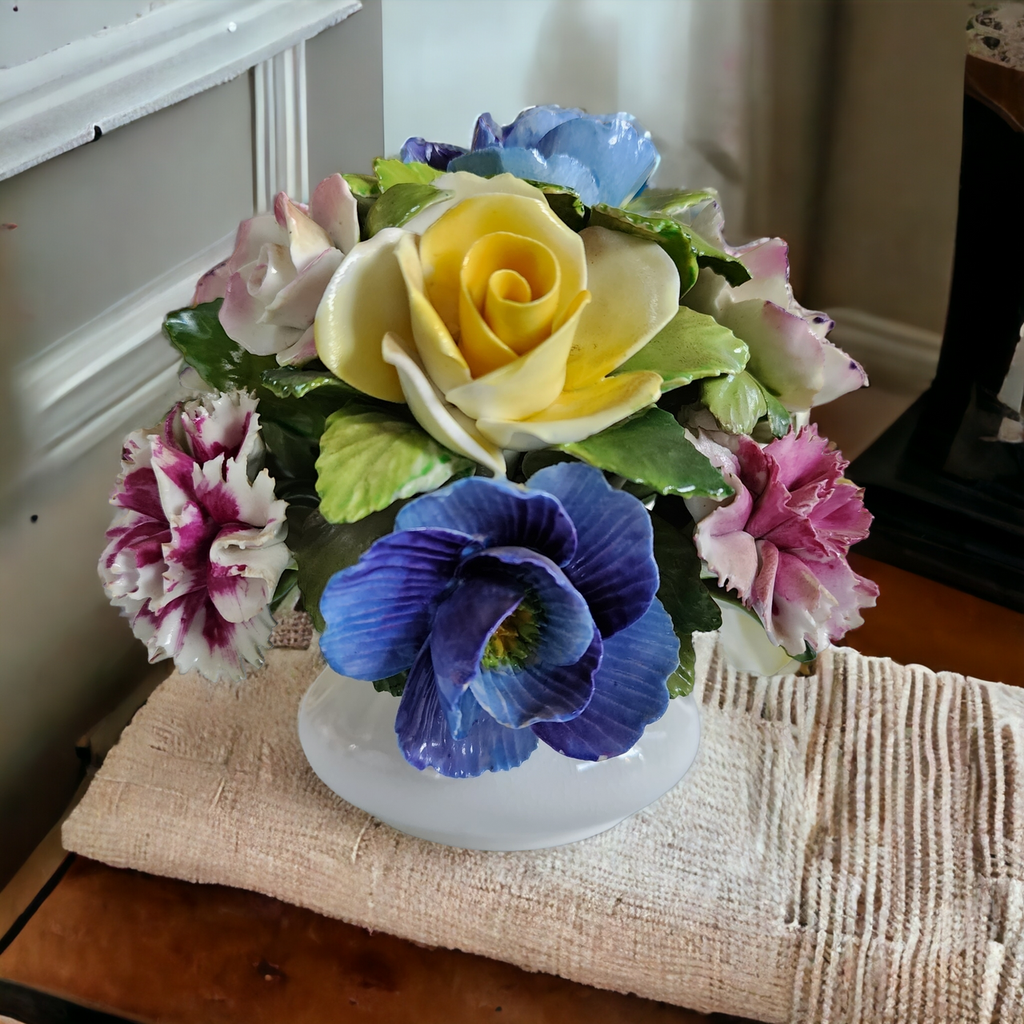 Jon Anton Bone China Florals Vase Mixed Flowers England