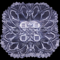 Jones Cavitt and Co Diamond Fan Pressed Glass Square Fruit Bowl
