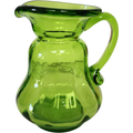 Kanawha Art Hand Blown Glass Green Mini Cream Pitcher Vase