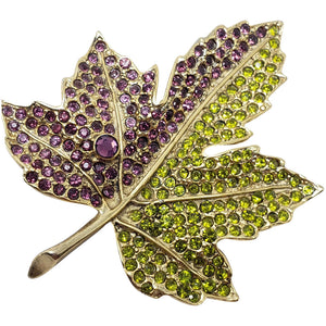 Kenneth Jay Lane 22K Goldplated Pave Rhinestone Leaf Brooch