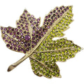 Kenneth Jay Lane 22K Goldplated Pave Rhinestone Leaf Brooch