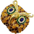 Kenneth Jay Lane Enameled Rhinestone Owl Brooch