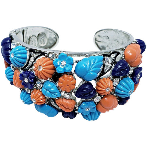 Kenneth Jay Lane KJL Tutti Frutti Hinged Cuff Bracelet