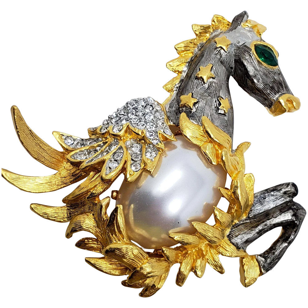Kenneth Jay Lane Pegasus Horse Brooch