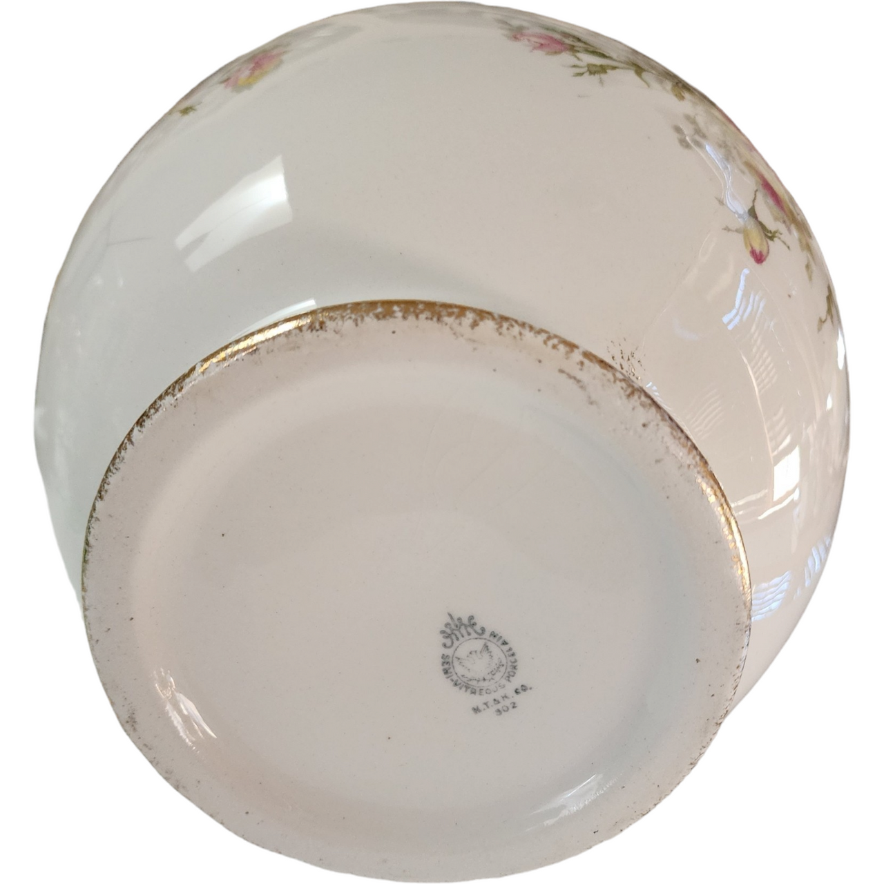 Knowles White Floral Porcelain Large Wash Stand Set Pitcher & Bowl