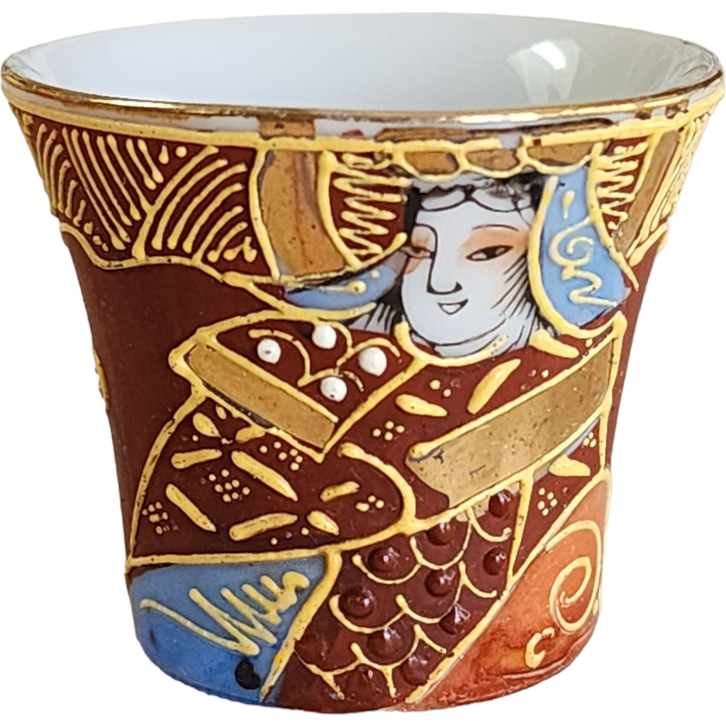 Kutani Moriage Geisha Demitasse Cup or Shot Glass Japan