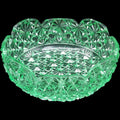 4" L.G. Wright Light Green Uranium Glass Daisy and Button Scalloped Bowl