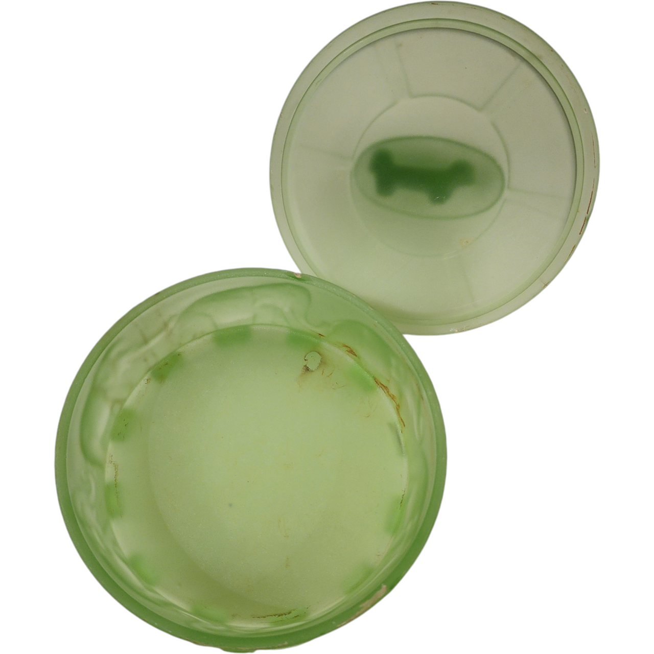 LE Smith Uranium Vaseline Glass Elephant Carousel Covered Dish