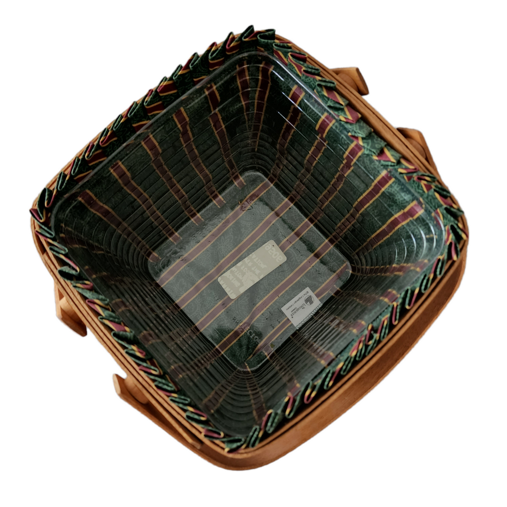 LONGABERGER Green Cranberry Basket with Liner and Protector