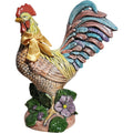 Large Vintage Hand-Painted Ceramic Rooster Figurine 16" Tall