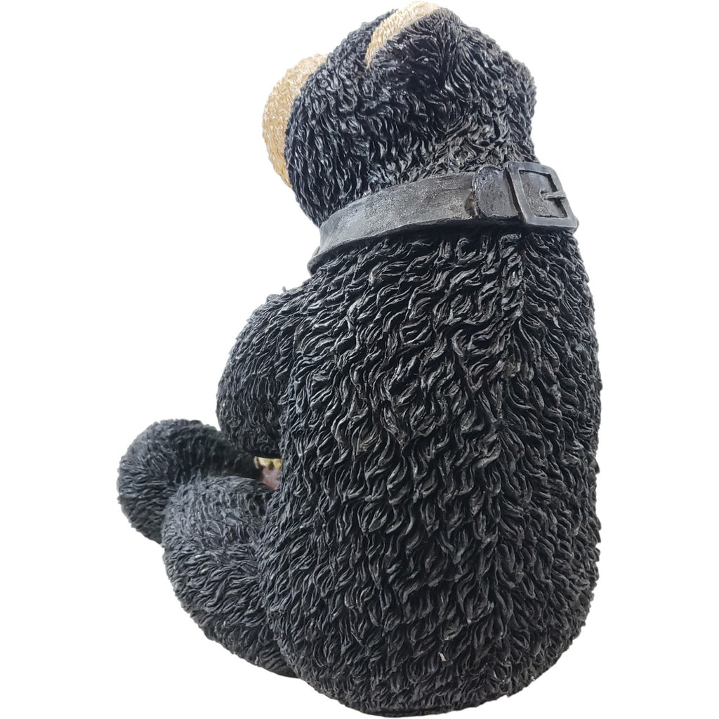 Large Black Bear Resin Figurine with Honey Pot – Rustic Lodge Cabin Decor, Woodland Animal Sculpture