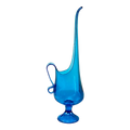 LE Smith Glass Peacock Blue Swung Vase
