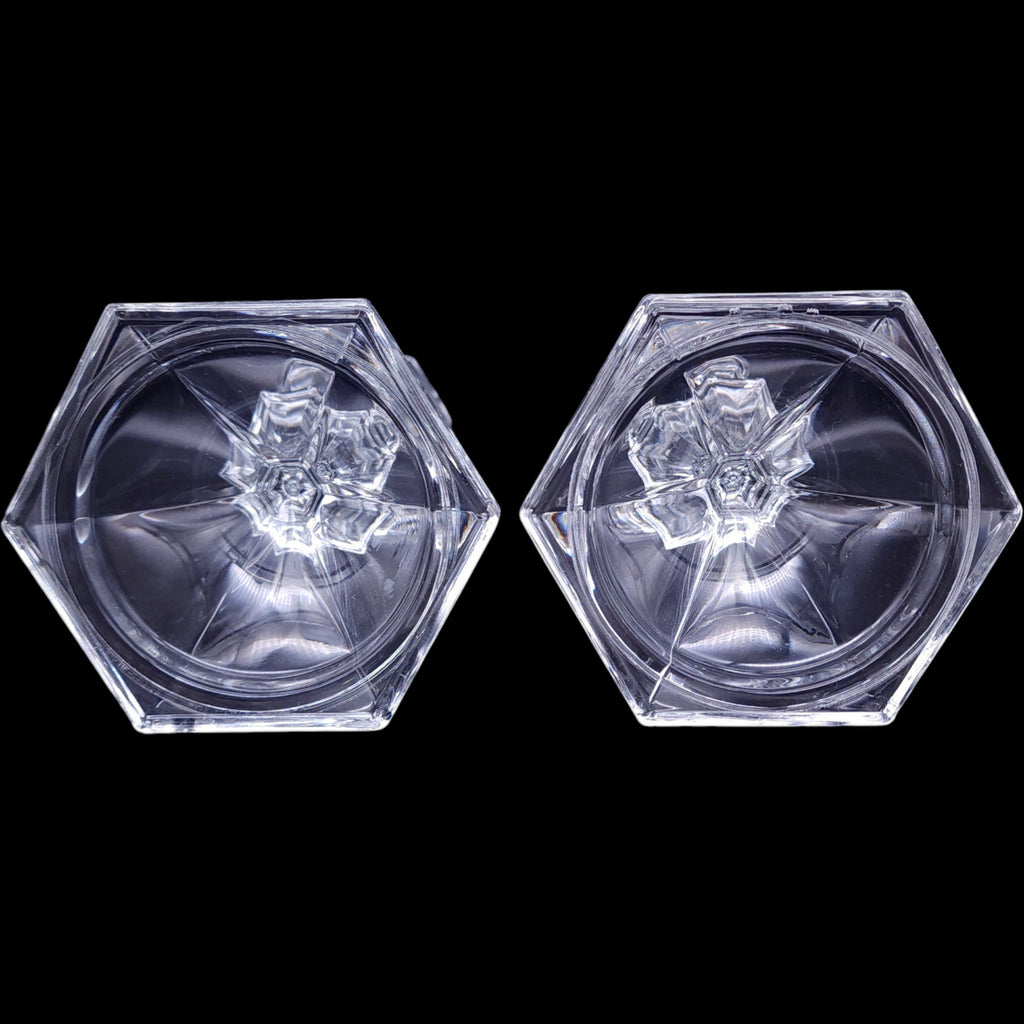 Lenox Clear Fine Crystal Hexagonal Taper Candlestick Holders Pair
