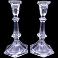Lenox Clear Fine Crystal Hexagonal Taper Candlestick Holders Pair