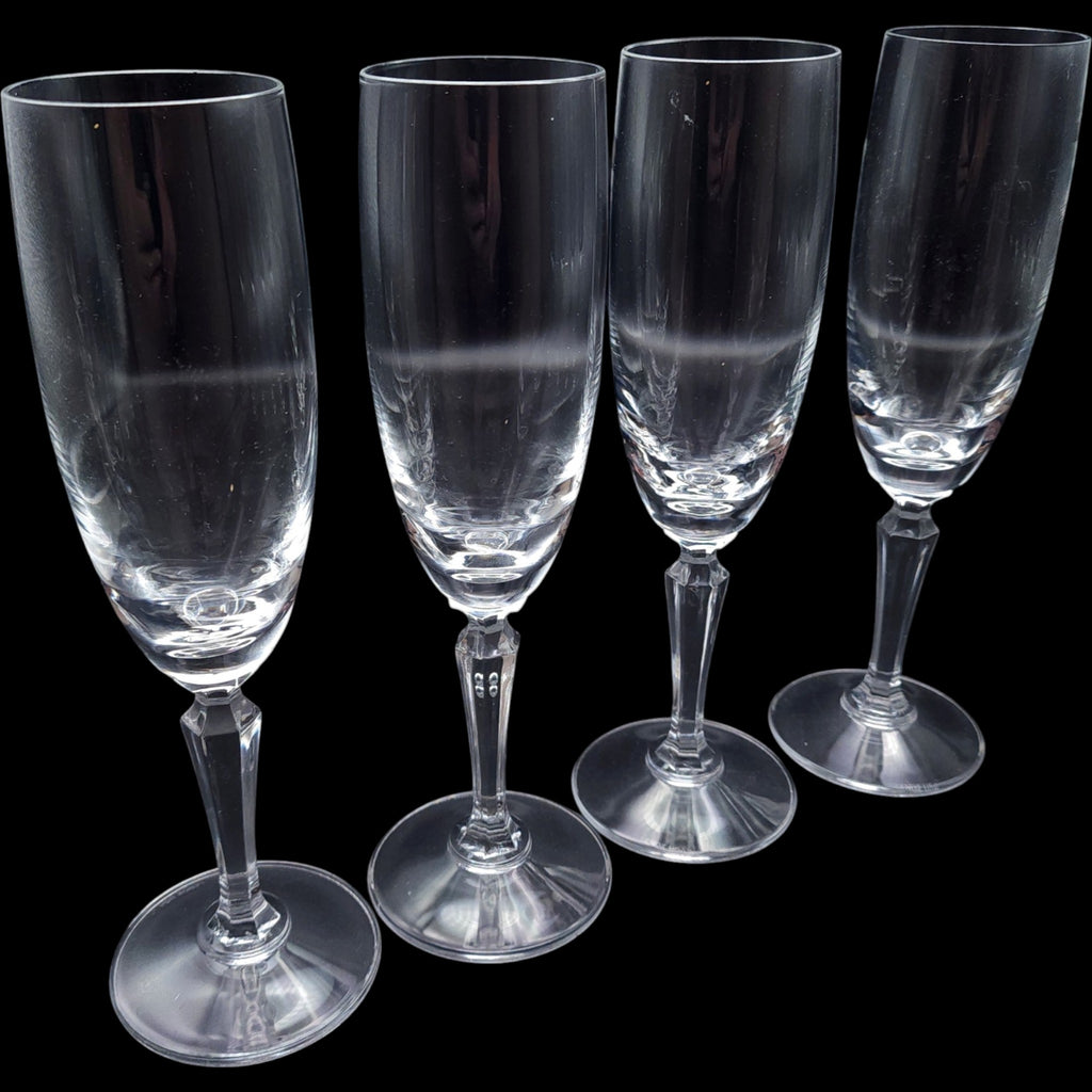 Lenox Decor Plain Crystal Champagne Flutes Set of 4