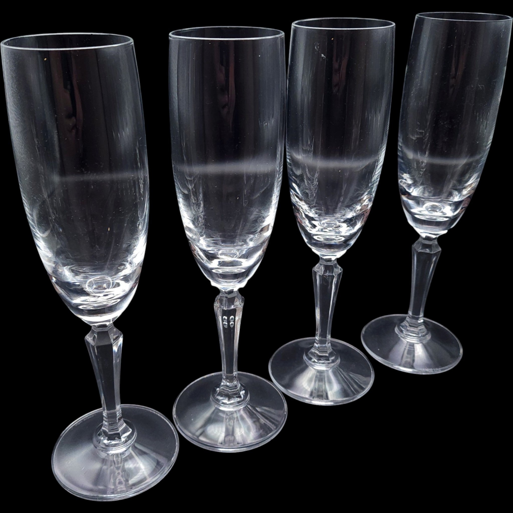 Lenox Decor Plain Crystal Champagne Flutes Set of 4