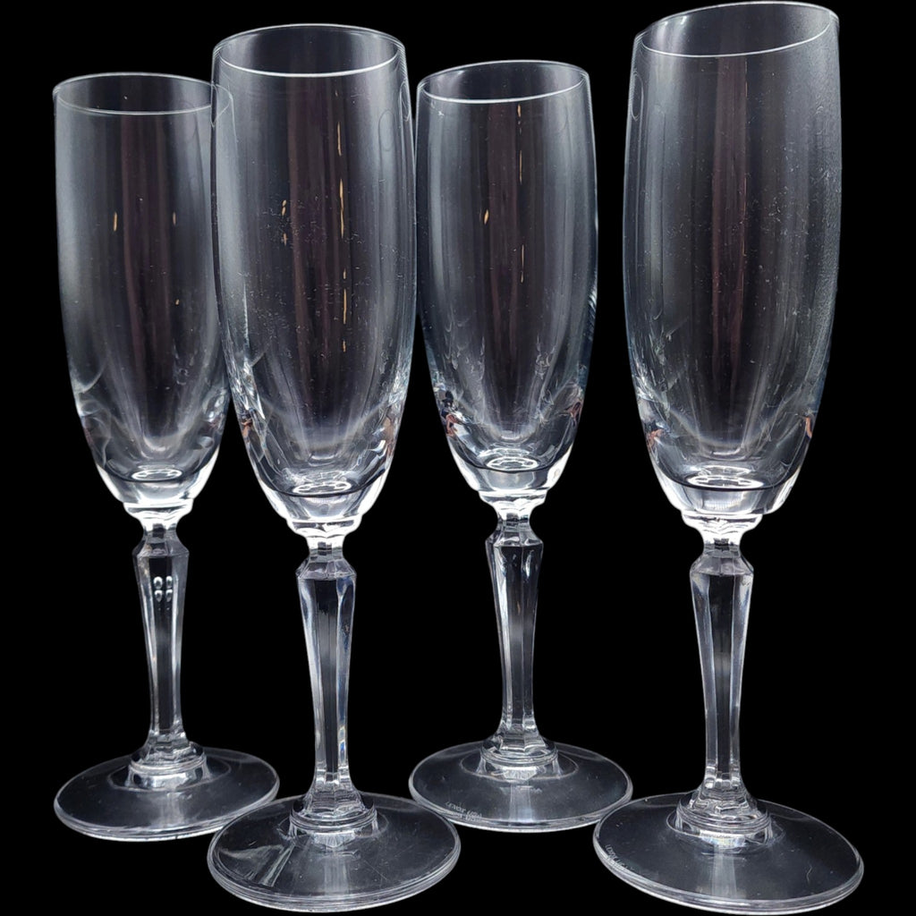 Lenox Decor Plain Crystal Champagne Flutes Set of 4