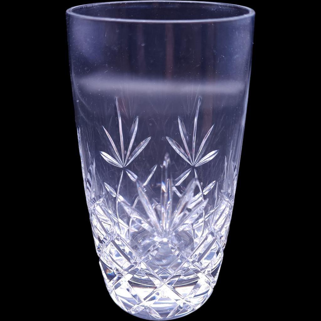 Lenox Meredith Clear Cut Fan & Crisscross Lead Crystal  Highball Glass