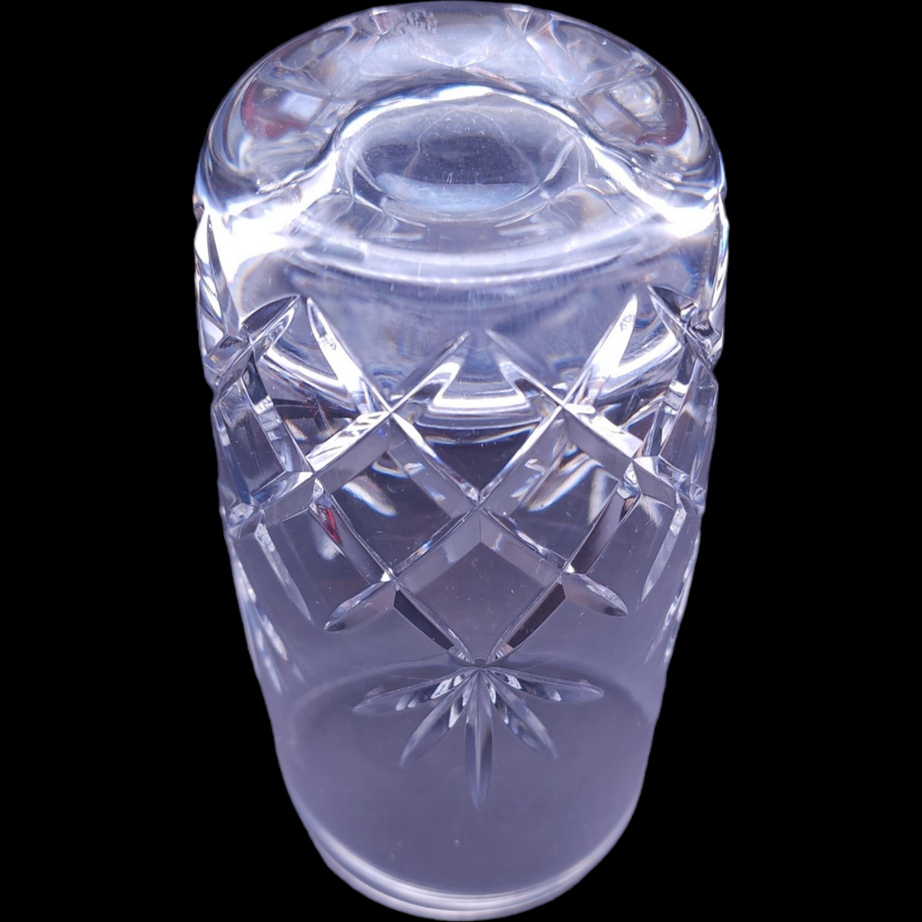 Lenox Meredith Clear Cut Fan & Crisscross Lead Crystal  Highball Glass